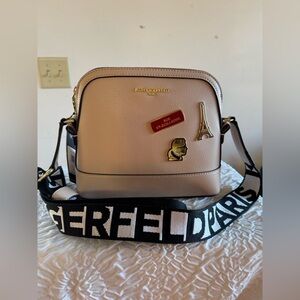 Karl Lagerfeld Beige Bag with Iconic Patches
